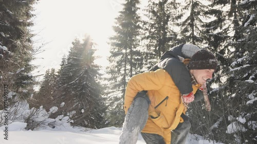 Wallpaper Mural Experience the enchanting season of winter with joyful adventures on a romantic getaway for couples set in the snowy wilderness, creating unforgettable memories filled with love and joy Torontodigital.ca