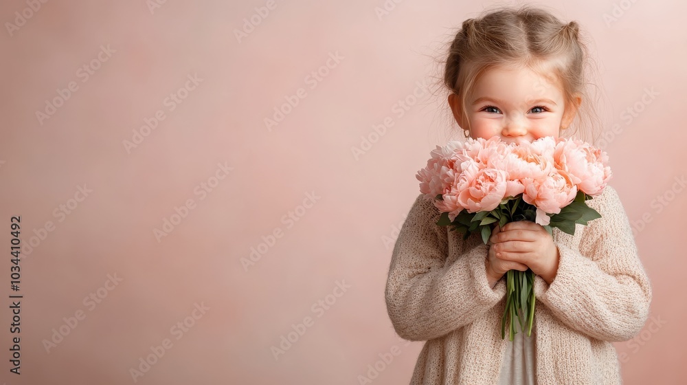 A little girl with pigtails holds a bouquet of vivid pink flowers, beaming with joy. This heartwarming image showcases the simplicity and happiness found in nature. A little girl with pigtails holds a bouquet of vivid pink flowers, beaming with joy. This heartwarming image showcases the simplicity and happiness found in nature.