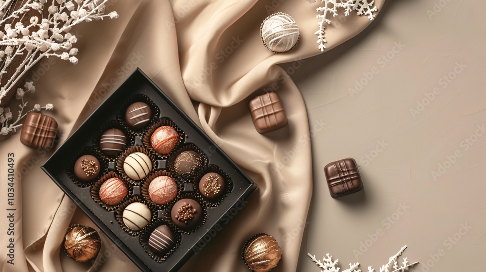 gift box with homemade chocolates gift box with homemade chocolates