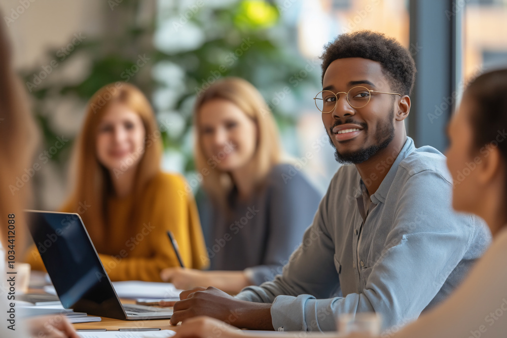 A team of experts collaborating in a professional business environment. A team of experts collaborating in a professional business environment.