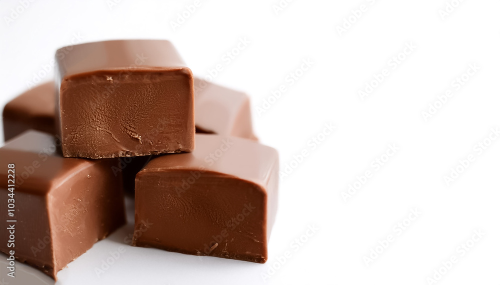 Smear of tasty chocolate paste pattern with side position provides copy space for text. background concept isolated white Smear of tasty chocolate paste pattern with side position provides copy space for text. background concept isolated white