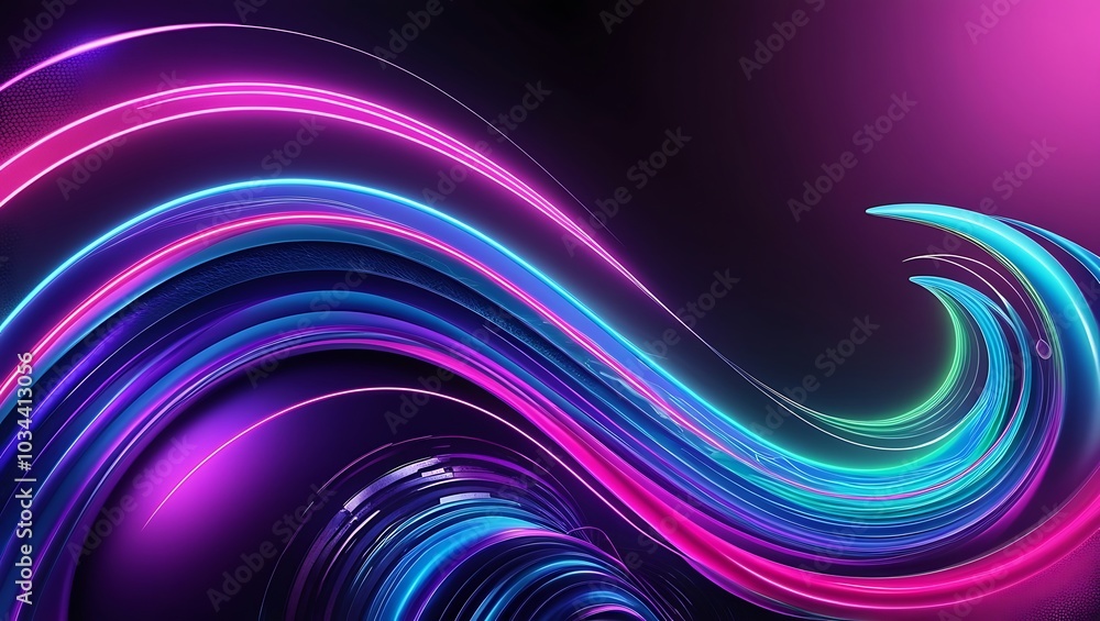 Abstract neon wave background. Generative Ai. Abstract neon wave background. Generative Ai.