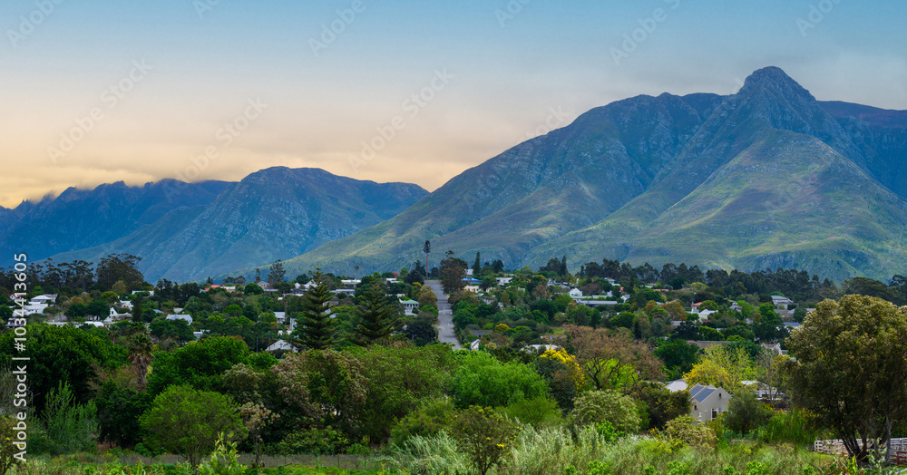 Swellendam village, nestled amidst lush greenery and the majestic Langeberg Mountains in the Western Cape, South Africa
