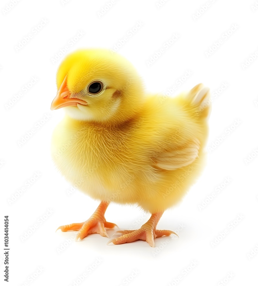 Adorable Yellow Chick on a White Background Symbolizing New Life and Springtime Joy Adorable Yellow Chick on a White Background Symbolizing New Life and Springtime Joy