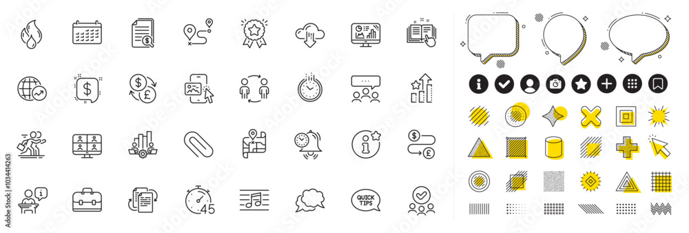 Set of Musical note, Bureaucracy and Map line icons for web app. Design elements, Social media icons. Financial documents, Analytics graph, Ranking star icons. Vector Set of Musical note, Bureaucracy and Map line icons for web app. Design elements, Social media icons. Financial documents, Analytics graph, Ranking star icons. Vector