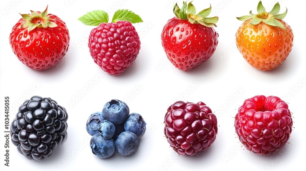 Collection of berries isolated on white background Collection of berries isolated on white background