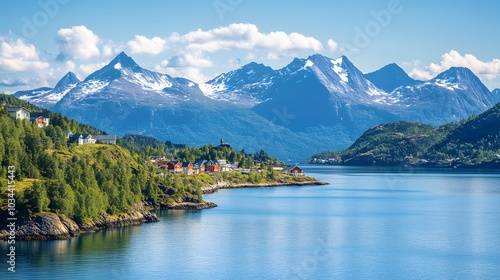 Norway, Narvik bay panorama view.