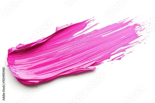 Pink paint stroke with smooth, curving texture and flowing movement on a white background, evoking a sense of grace and vibrancy