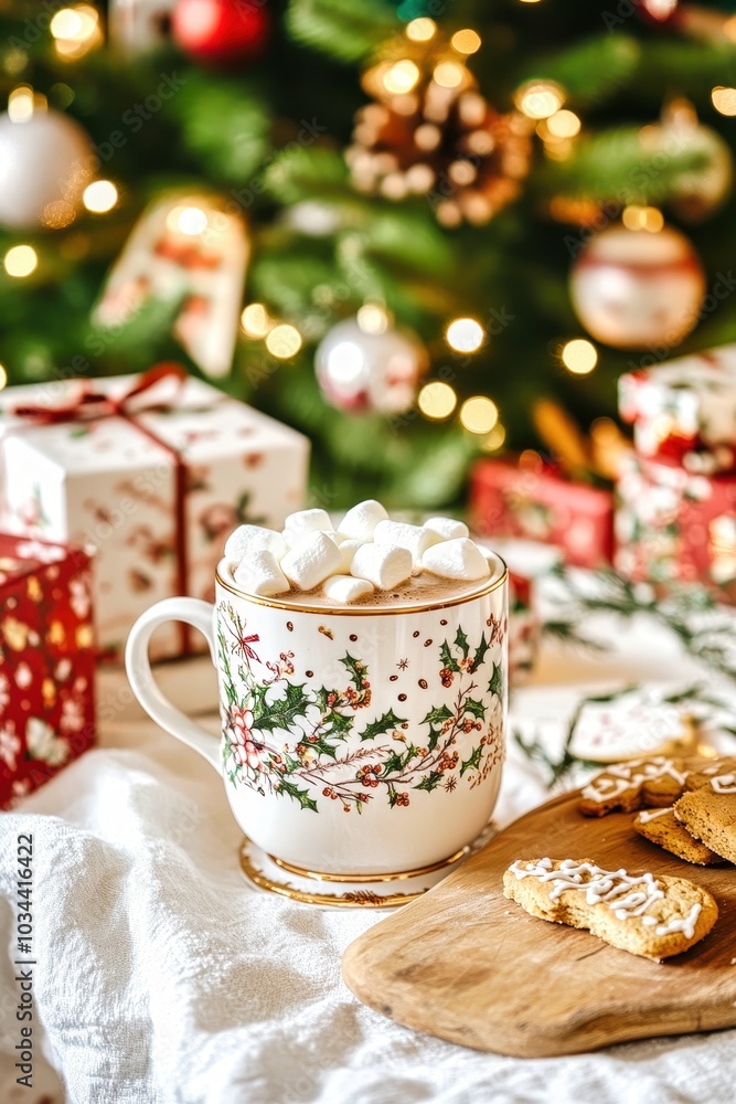 Christmas hot chocolate with marshmallows is the perfect drink for the holidays Christmas hot chocolate with marshmallows is the perfect drink for the holidays