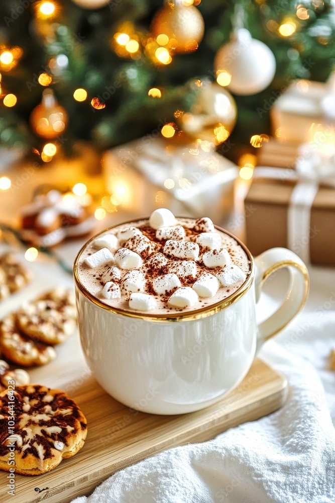 Christmas hot chocolate with marshmallows is the perfect drink for the holidays Christmas hot chocolate with marshmallows is the perfect drink for the holidays