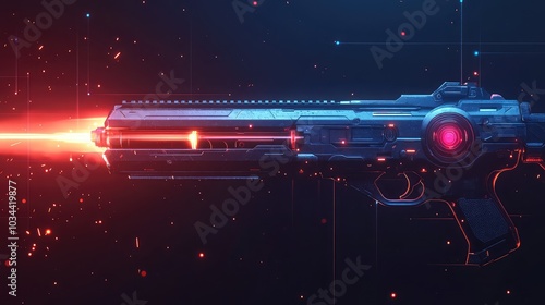 Futuristic Laser Gun Blaster Icon for Modern Warfare and Sci-Fi Themes