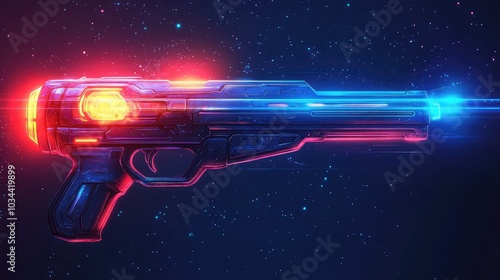 Futuristic Laser Gun Blaster Icon for Modern Warfare and Sci-Fi Themes