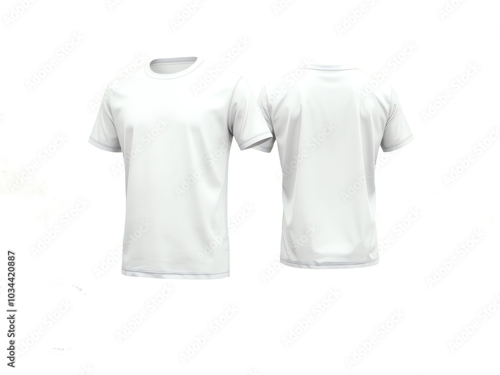 Fototapeta premium white polo t-shirt 3d mockup of front and back, isolated on transparent background
