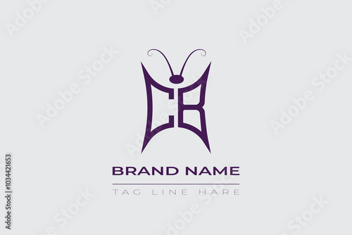 CB Butterfly logo design. Butterfly initials C and B line art logo template. This design can be used in cosmetics fashion and jewelry.