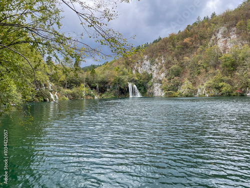 small waterfalls that fall into the river