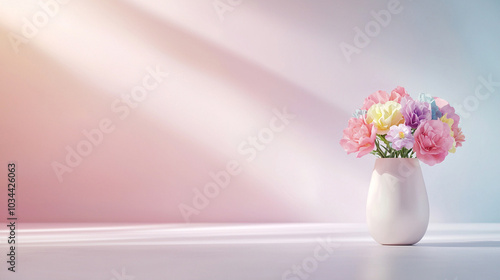 A captivating artistic photograph featuring a stunning still-life composition, showcasing vibrant flowers in an elegant vase against a softly blurred background. 