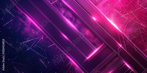 Dark pink abstract background with glowing arrow lines. Modern shiny blue geometric lines design. Technology futuristic concept. Horizontal banner template. Suit for cover, header, poster, banner, web