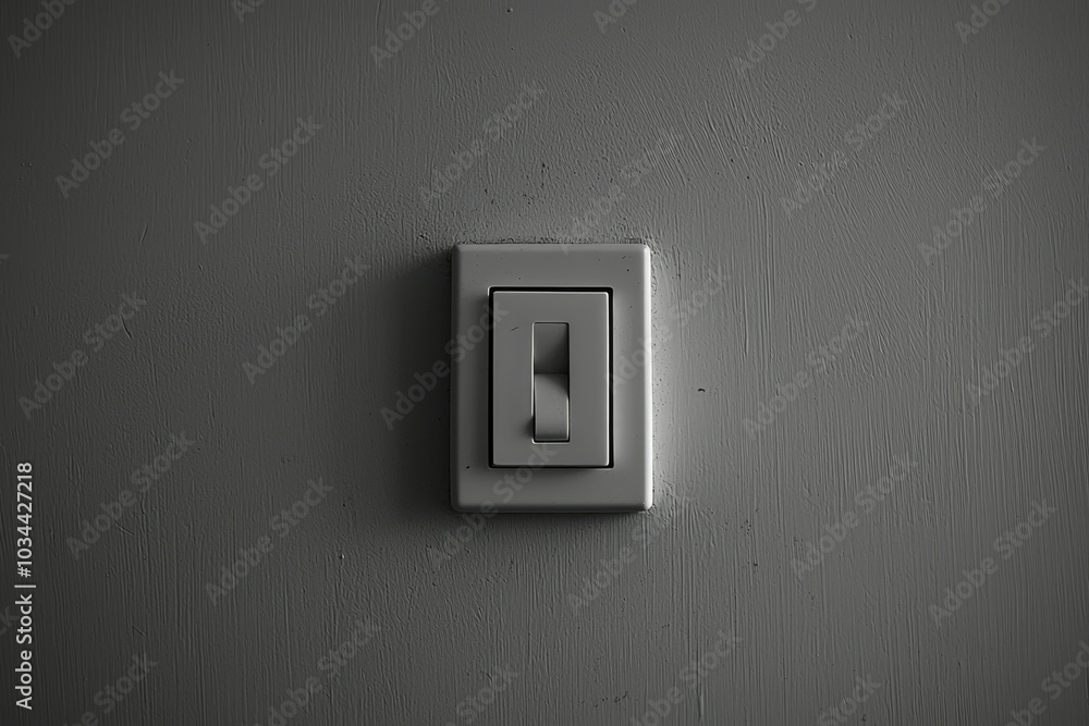 A White Light Switch Mounted on a Textured Wall A White Light Switch Mounted on a Textured Wall