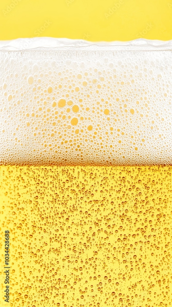 Close up of golden beer bubbles rising in a glass Close up of golden beer bubbles rising in a glass