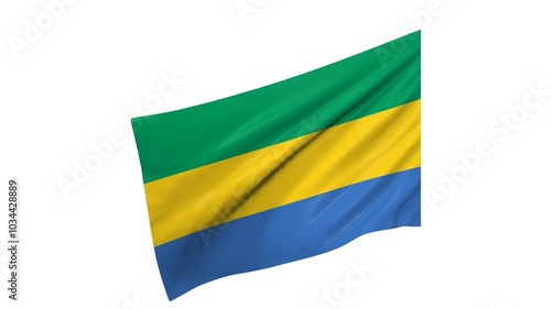 Gabon officially the Gabonese Republic national flag isolated on white background. photo