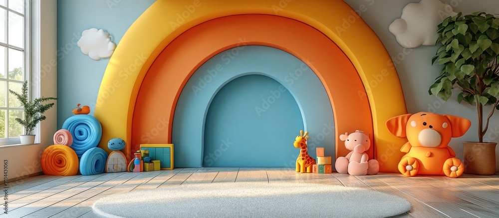 Rainbow Playroom with Toys Rainbow Playroom with Toys