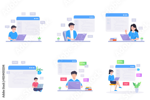 Web development modern flat design vector concept.