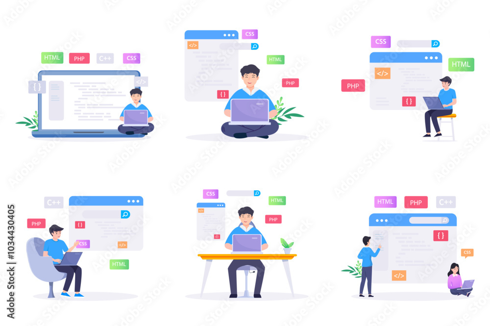 Web development modern flat design vector concept.