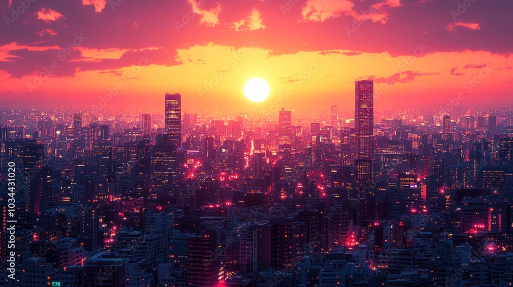 Fototapeta premium Cityscape Sunset