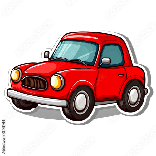 Red Retro Car with Classic Design