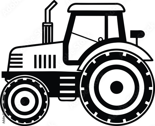 tractor silhouette vector design illustration on white background