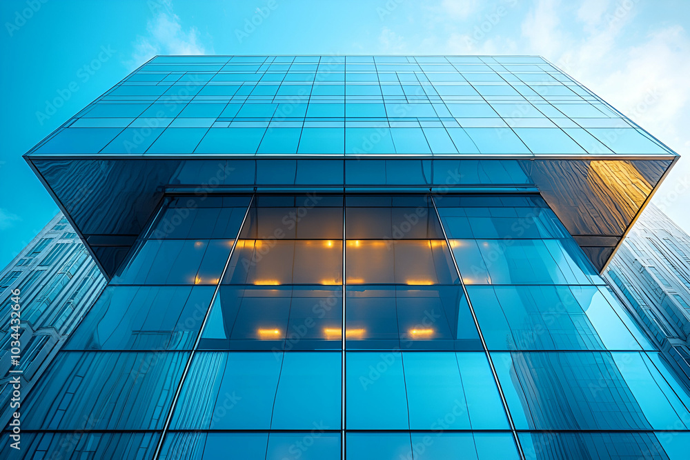 A modern glass building reflecting the sky, showcasing sleek architecture and contemporary design elements. A modern glass building reflecting the sky, showcasing sleek architecture and contemporary design elements.