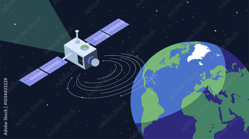 Isometric artificial satellite send radio telecommunication signal animation sprite sheet. Sputnik orbiting the Earth planet amplifying Gps or 5g wireless world global network technology Vector set Isometric artificial satellite send radio telecommunication signal animation sprite sheet. Sputnik orbiting the Earth planet amplifying Gps or 5g wireless world global network technology Vector set