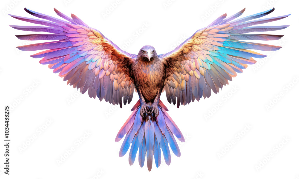 Fototapeta premium PNG Eagle iridescent vulture animal flying.