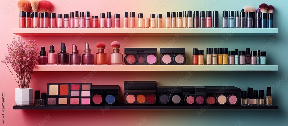 Makeup Products on Shelves Makeup Products on Shelves