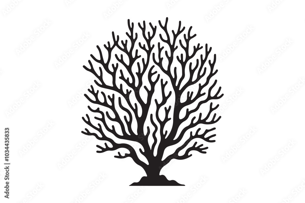 Naklejka premium Coral Silhouette minimalist 35.eps