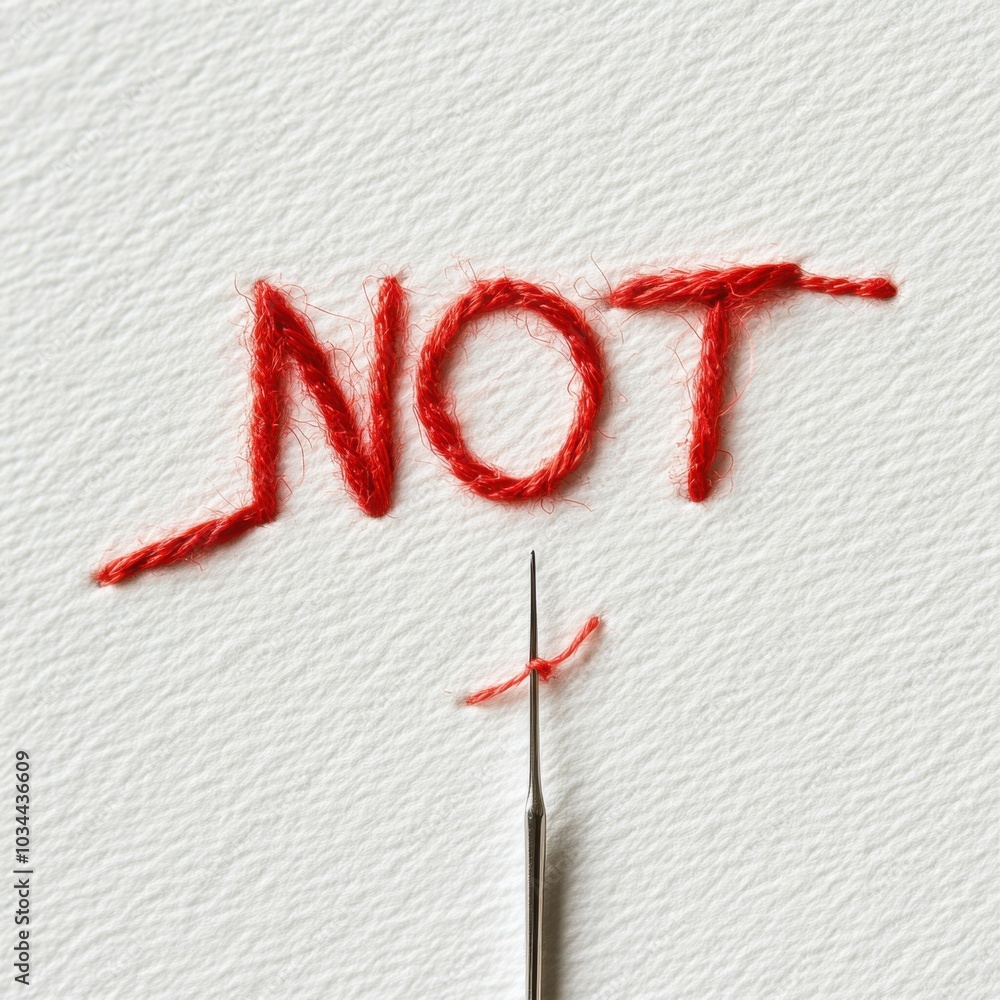 a needle is in the middle of a needle with the word not written on it a needle is in the middle of a needle with the word not written on it