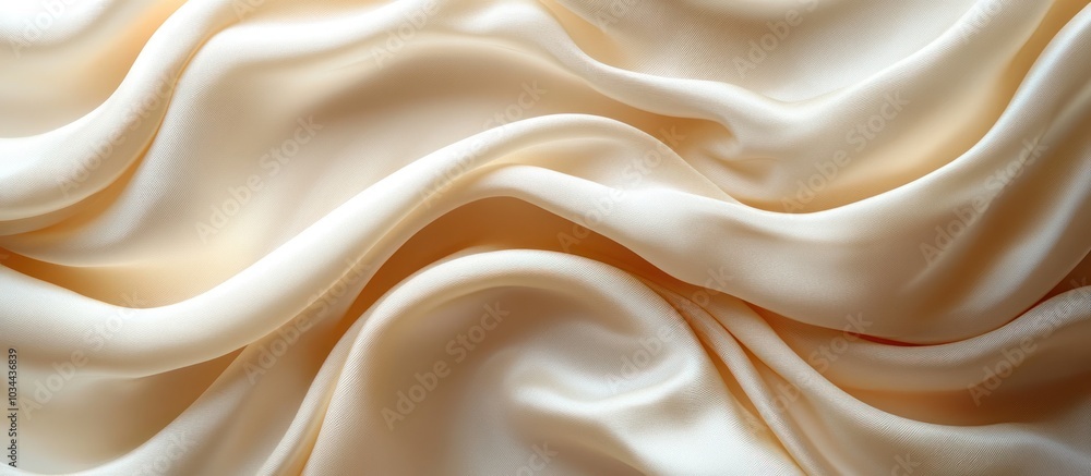 Creamy Silk Fabric with Elegant Drapes Creamy Silk Fabric with Elegant Drapes