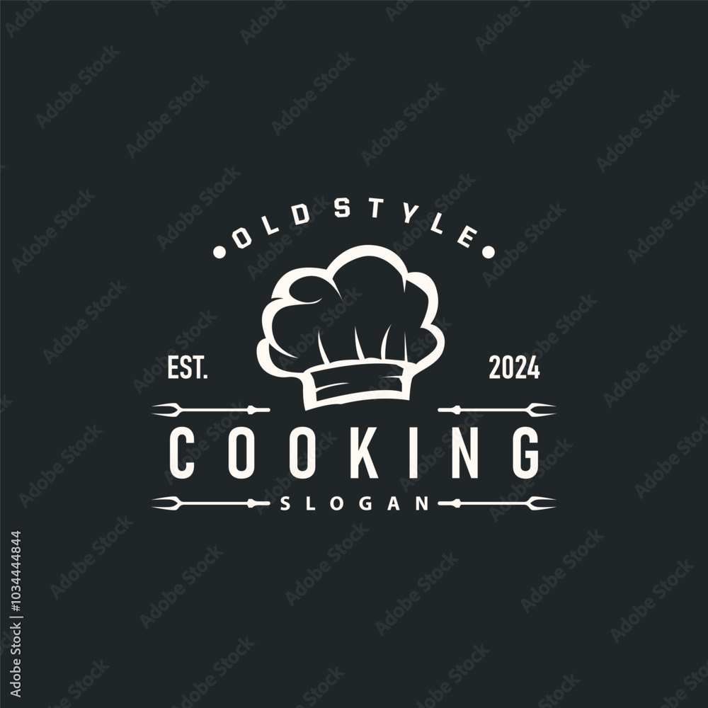 Chef Logo Design Cooking Inspiration And Chef Hat With Simple Lines For Restaurant Business Brand Chef Logo Design Cooking Inspiration And Chef Hat With Simple Lines For Restaurant Business Brand