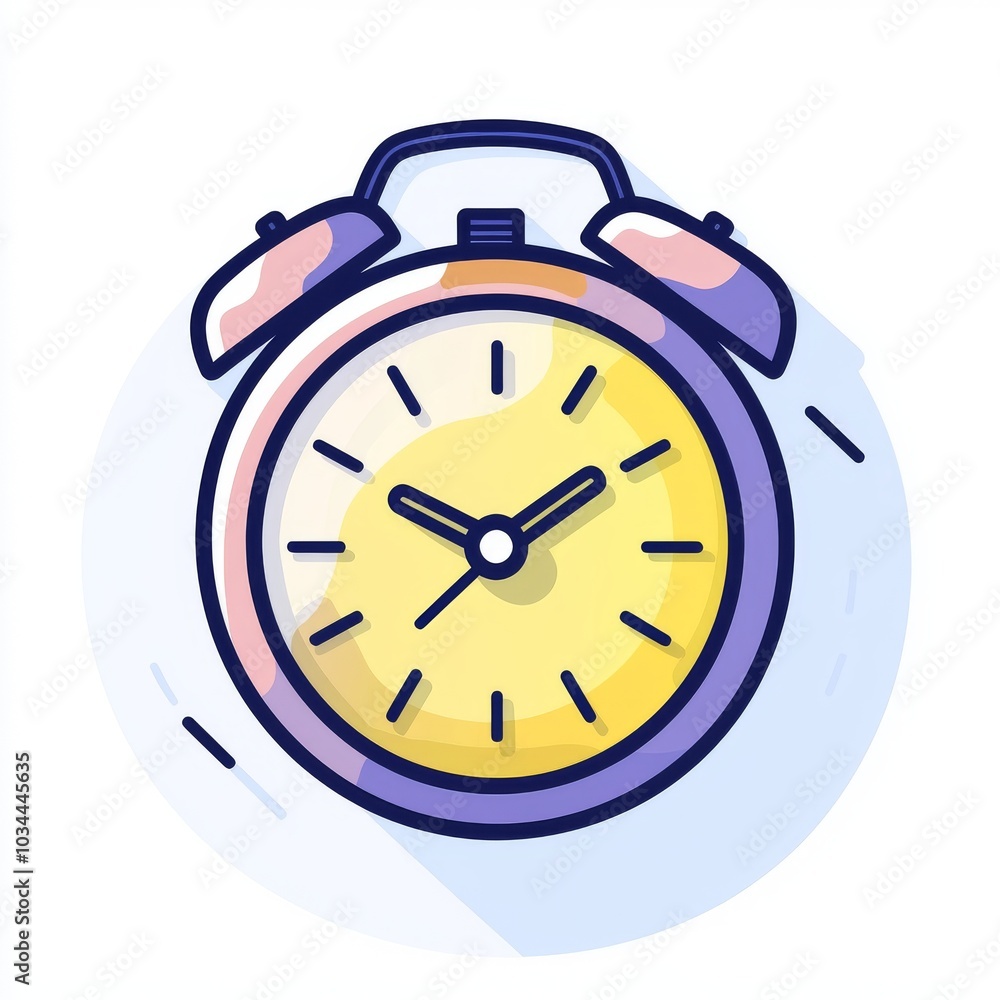 Graphic and web design illustration of a modern alarm clock. Graphic and web design illustration of a modern alarm clock.