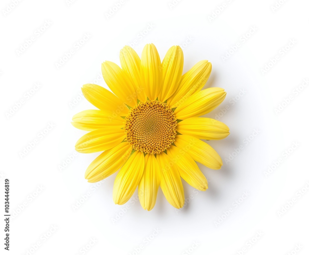 Bright Yellow Sunflower on White Background, Isolated Close-Up of Vibrant Bloom with Detailed Petals, Perfect for Floral Design and Minimalistic Nature Concepts
Bright Yellow Sunflower on White Background, Isolated Close-Up of Vibrant Bloom with Detailed Petals, Perfect for Floral Design and Minimalistic Nature Concepts