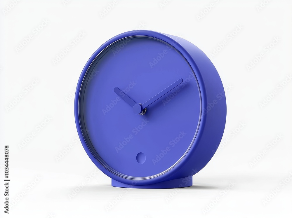 An illustration of a blue clock showing 7 o'clock on a white background in three dimensions An illustration of a blue clock showing 7 o'clock on a white background in three dimensions