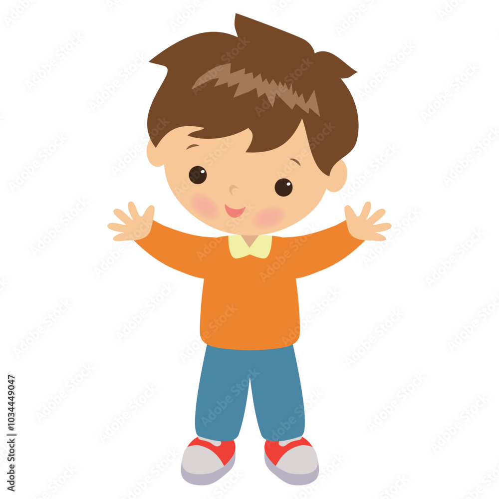 Cute little boy vector cartoon illustration Cute little boy vector cartoon illustration