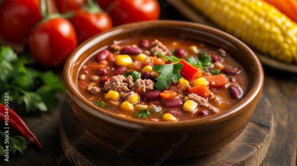 The national cuisine of Mexico: Mexican soup with minced meat and vegetables. The national cuisine of Mexico: Mexican soup with minced meat and vegetables.
