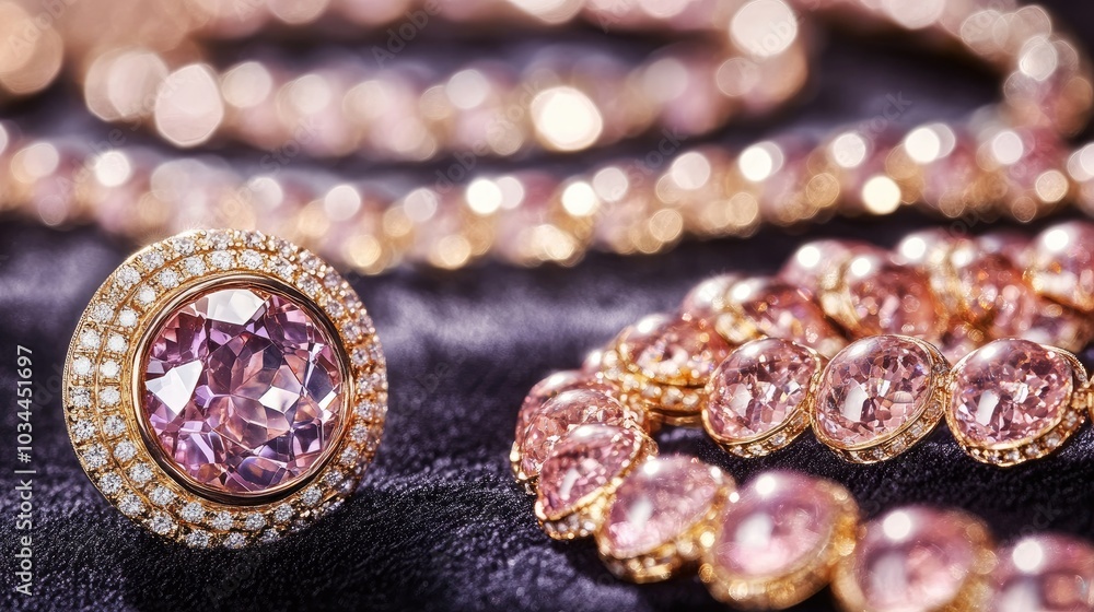 Elegant Pink Jewelry with Sparkling Diamonds Elegant Pink Jewelry with Sparkling Diamonds