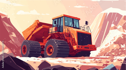 Illustration of heavy quarry equipment.