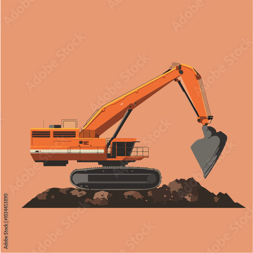 Illustration of heavy quarry equipment.