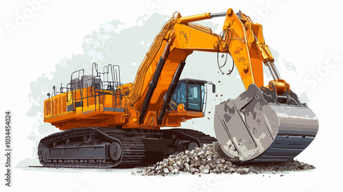 Illustration of heavy quarry equipment.