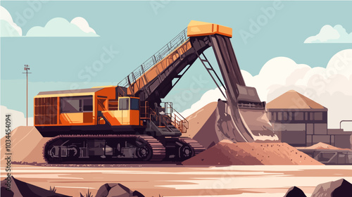 Illustration of heavy quarry equipment.