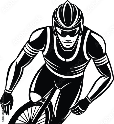 triathlon with player silhouette vector design illustration on white background