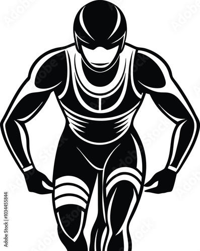 triathlon with player silhouette vector design illustration on white background